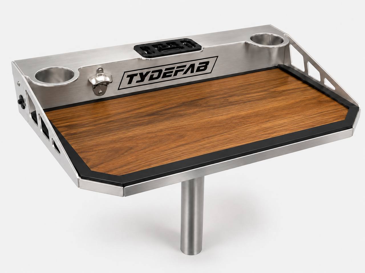 TydeFab Bait Board - Stainless Steel + Walnut Top